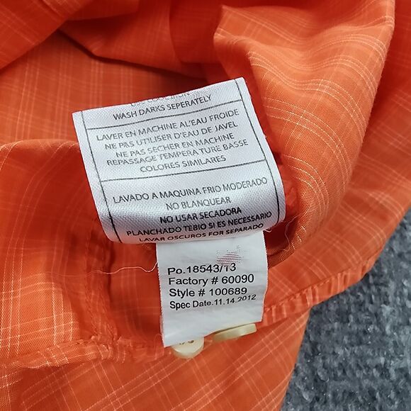 Clemson Tigers Shirt Mens Medium Orange Plaid Casual Short Sleeve Button Down - Picture 15 of 15